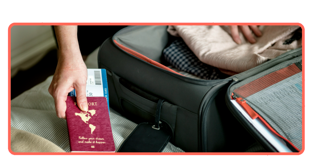 Man preparing travel documents for passport renewal