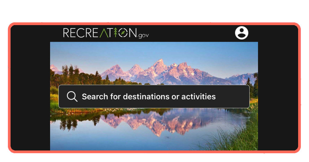 Screenshot of the search tool of the app