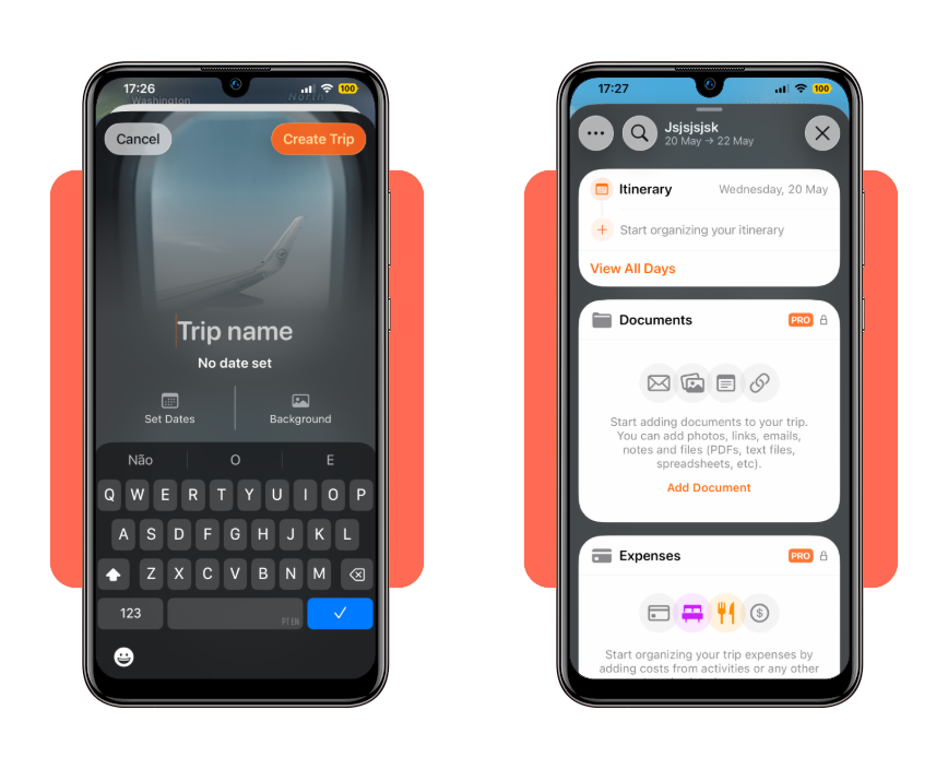 Tripsy app import feature showing email forwarding process