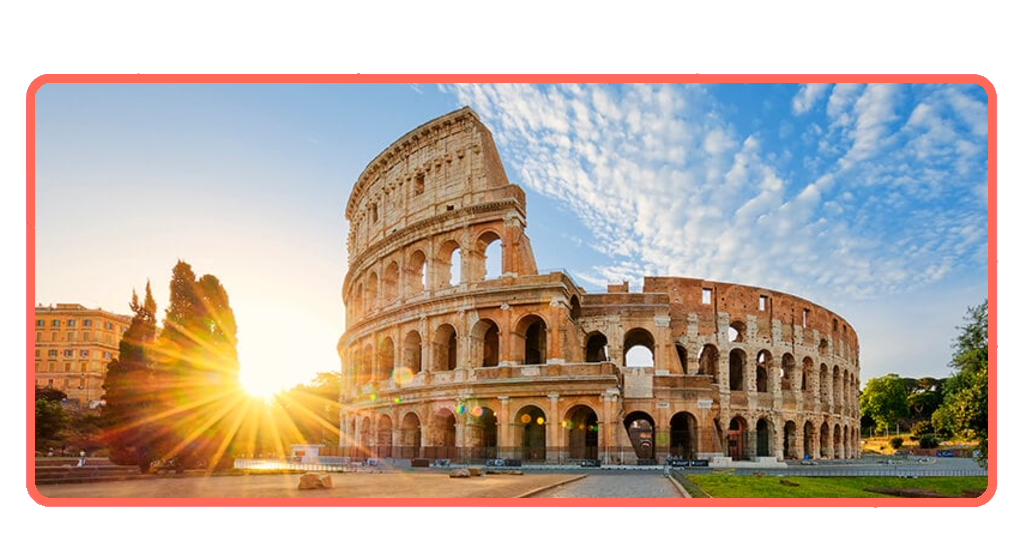 Rome attractions including the iconic Colosseum and ancient Roman architecture