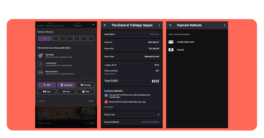 HotelTonight booking confirmation