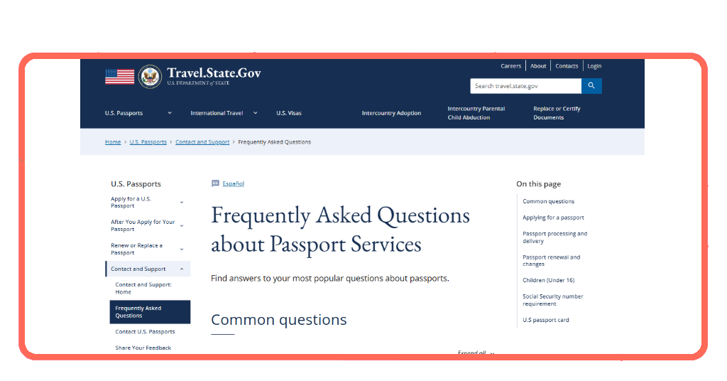 Passport application tracking interface showing status updates