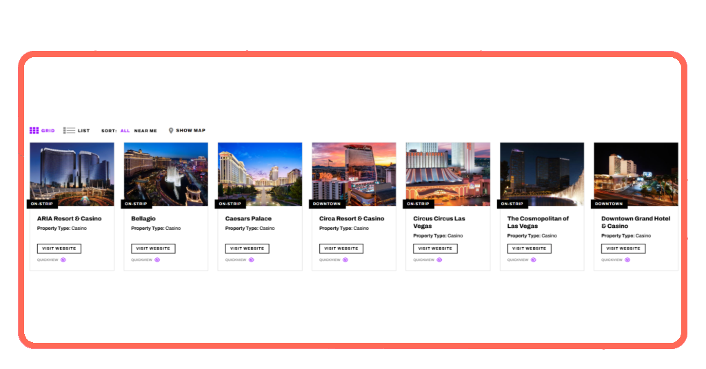 Step 2 - compare total hotel costs including resort fees in Las Vegas