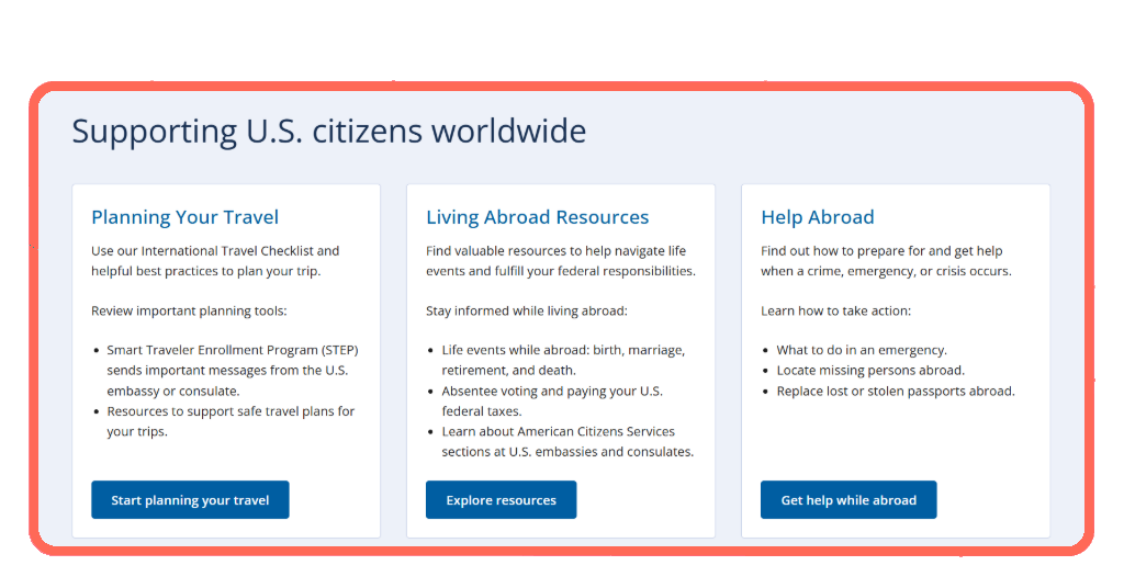 Step 3 - Plan your travel using the International Travel platform checklist