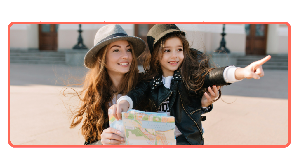 Family traveling with kids comparing hotel and flight options on the Expedia app