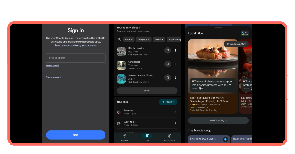 Google Maps offline navigation on a smartphone screen